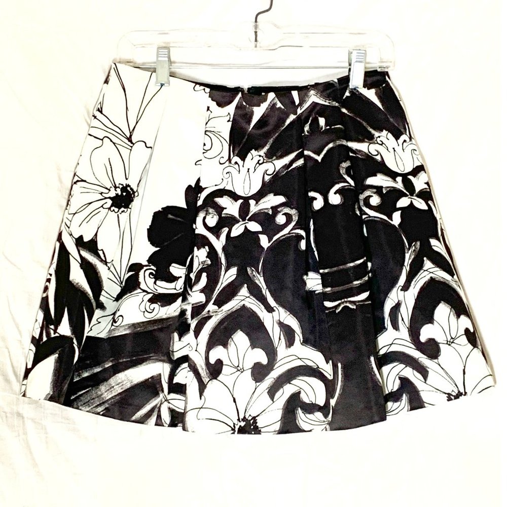 Alice and Olivia Deco Scroll A-line Mini Skirt